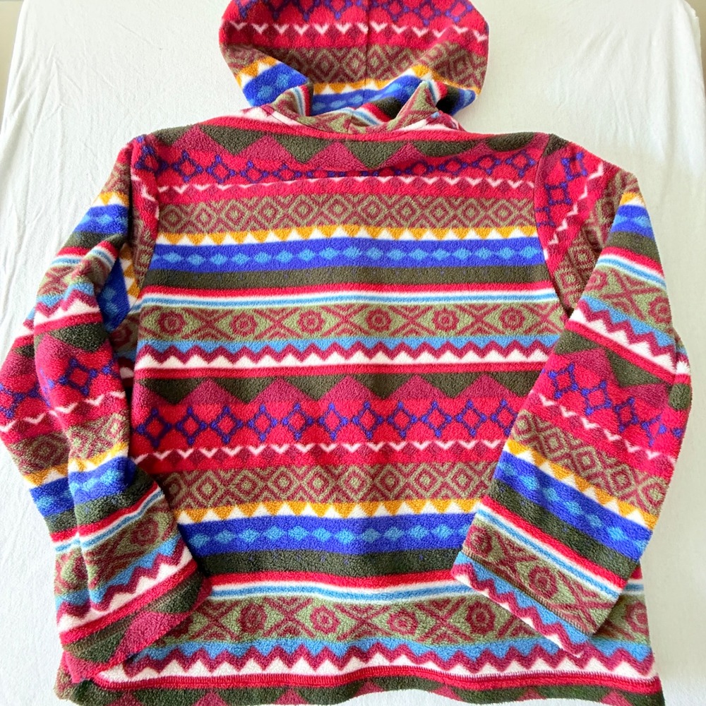Vintage Studio Works Fleece Hoodie Women Geometric Aztec Button 90s - Picture 5 of 11